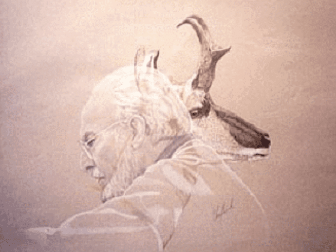 A "Spirit Totem Portrait" by his niece - Shepherd Rayfield
