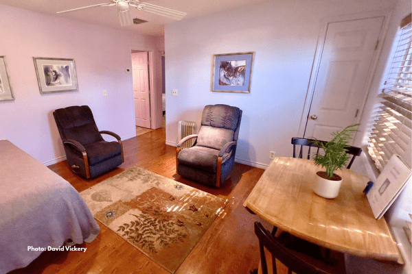 Living Area at the Blue Heron Suite at Rainbow Photo by David Vickery