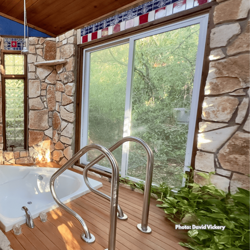 Bath House in Yurt at Rainbow Hearth Sanctuary & Retreat Photo by David Vickery